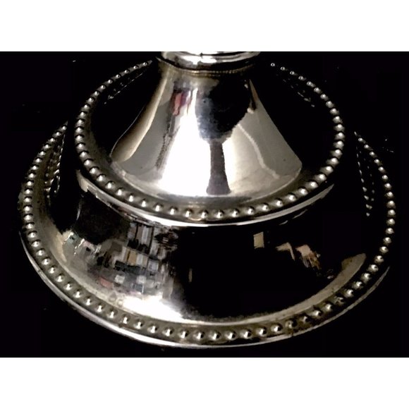 Vintage Silver Plate Candle Stick Platter Holder Ornate Fancy Candlestick 6.5" - Picture 5 of 6